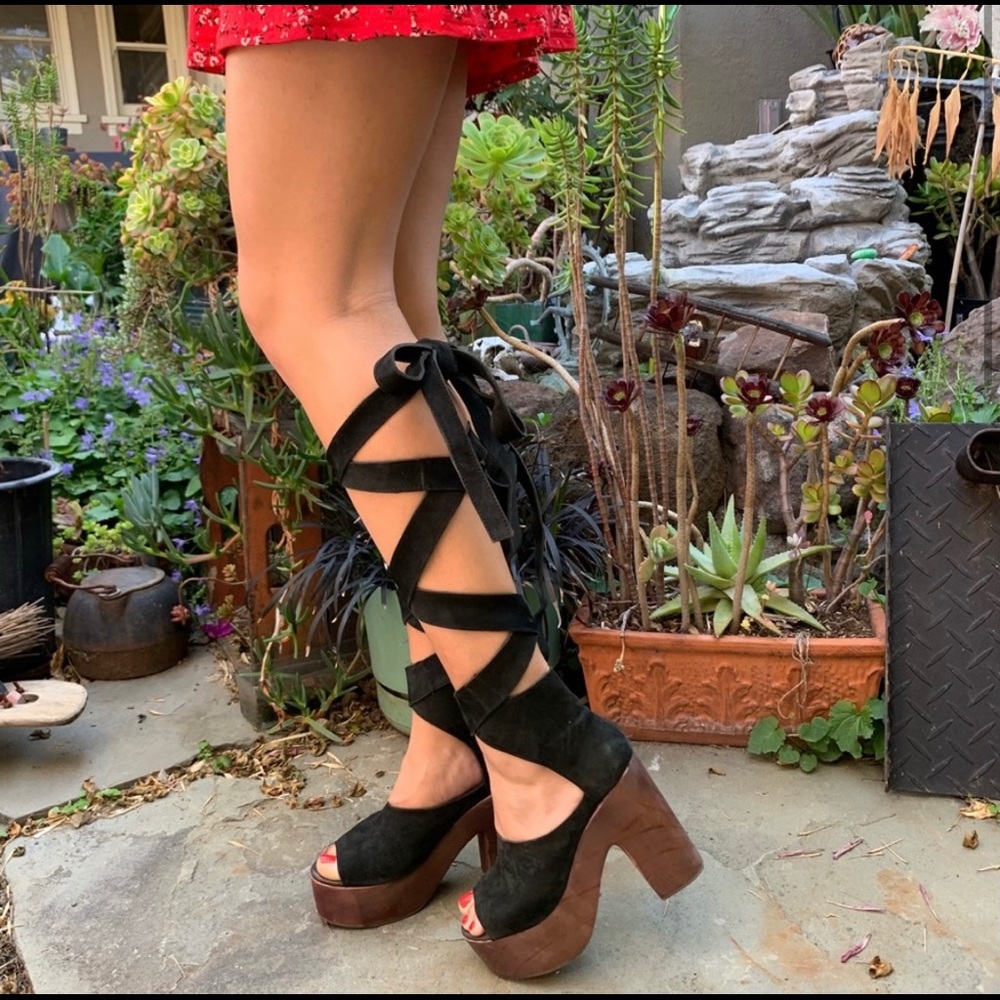 Free People Touch The Sky Wrap Platform Sandal